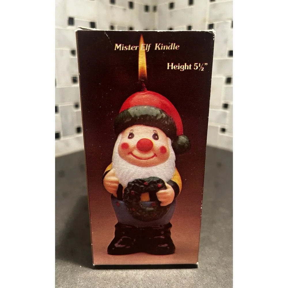 NOS‎ Vintage 1983 Christmas Kindles Mister Elf Kindle Candle Original Box Unused